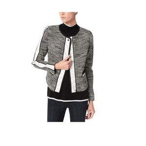 Jones New York Women's Gray Tweed Moto Jacket